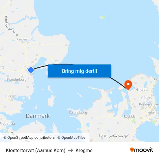 Klostertorvet (Aarhus Kom) to Kregme map