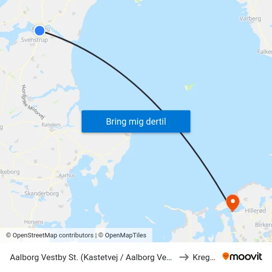 Aalborg Vestby St. (Kastetvej / Aalborg Vestby St) to Kregme map