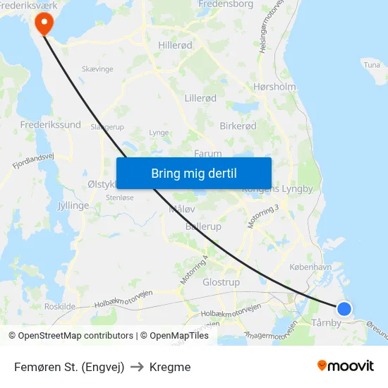 Femøren St. (Engvej) to Kregme map