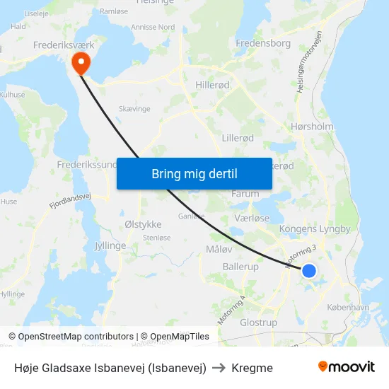 Høje Gladsaxe Isbanevej (Isbanevej) to Kregme map