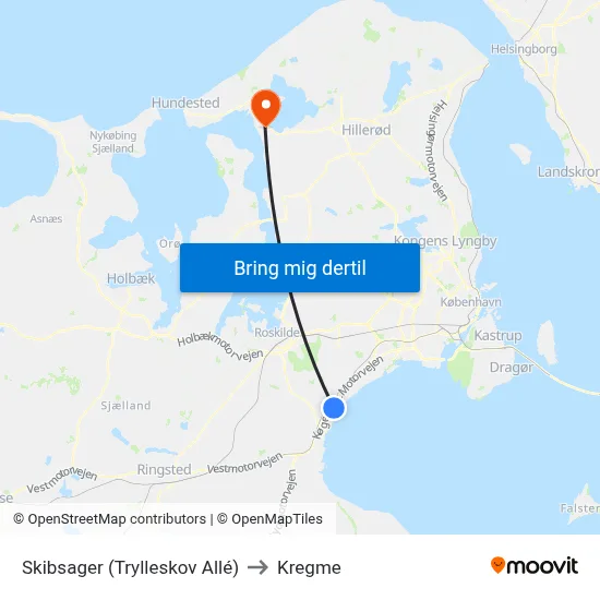 Skibsager (Trylleskov Allé) to Kregme map