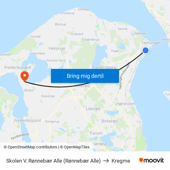 Skolen V. Rønnebær Alle (Rønnebær Alle) to Kregme map