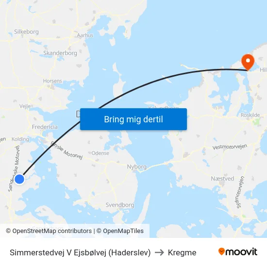 Simmerstedvej V Ejsbølvej (Haderslev) to Kregme map