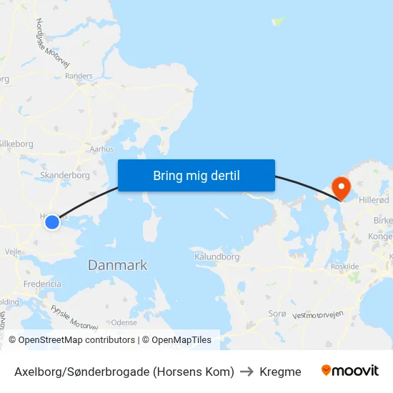 Axelborg/Sønderbrogade (Horsens Kom) to Kregme map