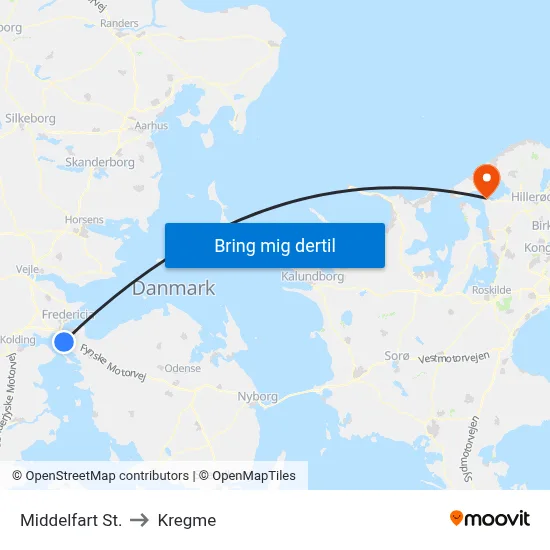 Middelfart St. to Kregme map