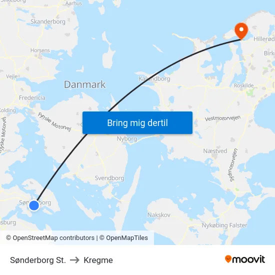 Sønderborg St. to Kregme map