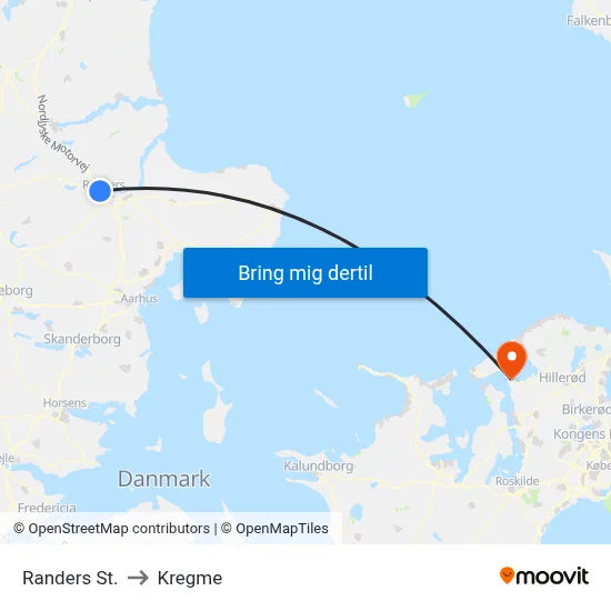 Randers St. to Kregme map