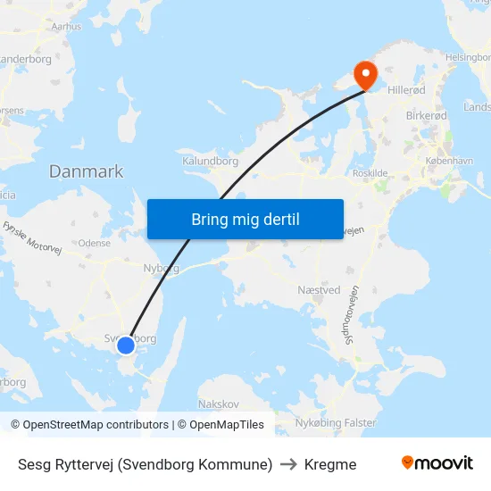 Sesg Ryttervej (Svendborg Kommune) to Kregme map