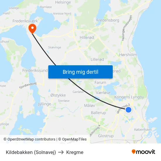 Kildebakken (Solnavej) to Kregme map