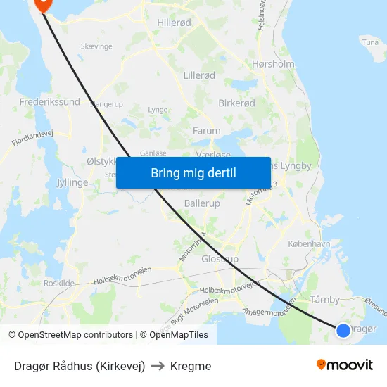 Dragør Rådhus (Kirkevej) to Kregme map