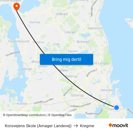 Korsvejens Skole (Amager Landevej) to Kregme map