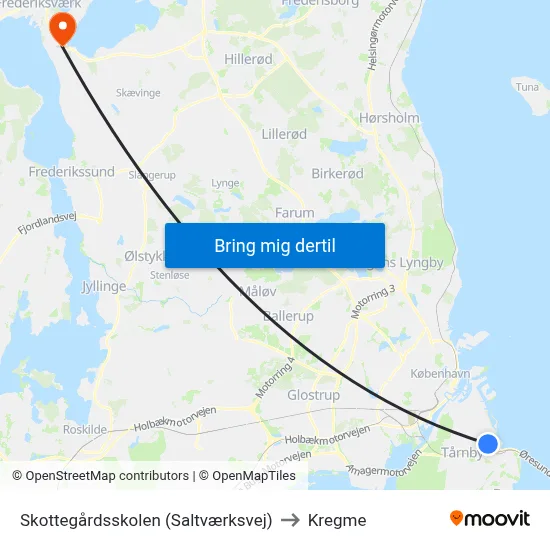 Skottegårdsskolen (Saltværksvej) to Kregme map