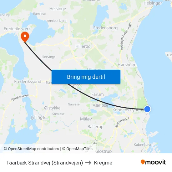Taarbæk Strandvej (Strandvejen) to Kregme map