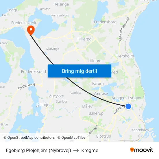 Egebjerg Plejehjem (Nybrovej) to Kregme map