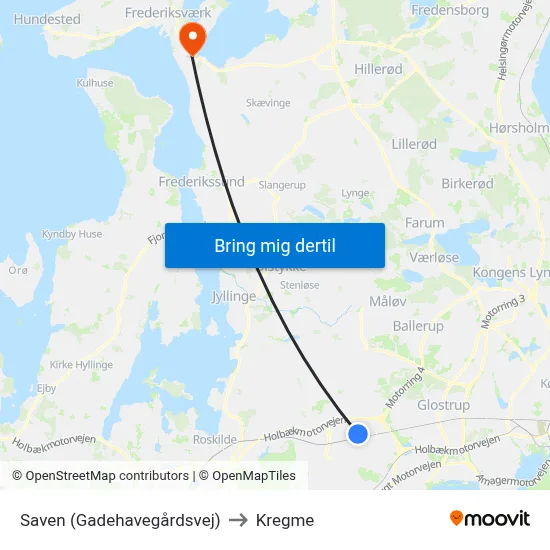 Saven (Gadehavegårdsvej) to Kregme map
