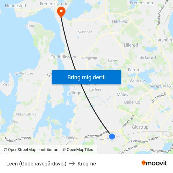 Leen (Gadehavegårdsvej) to Kregme map