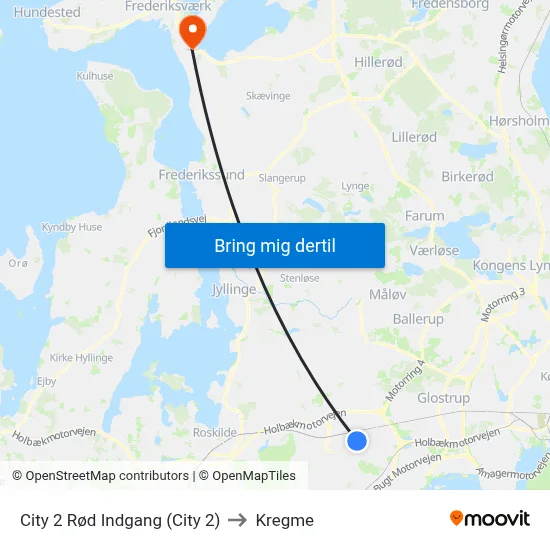 City 2 Rød Indgang (City 2) to Kregme map
