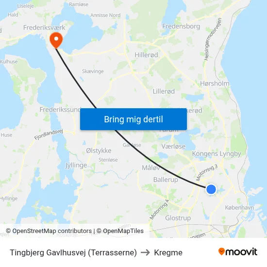 Tingbjerg Gavlhusvej (Terrasserne) to Kregme map