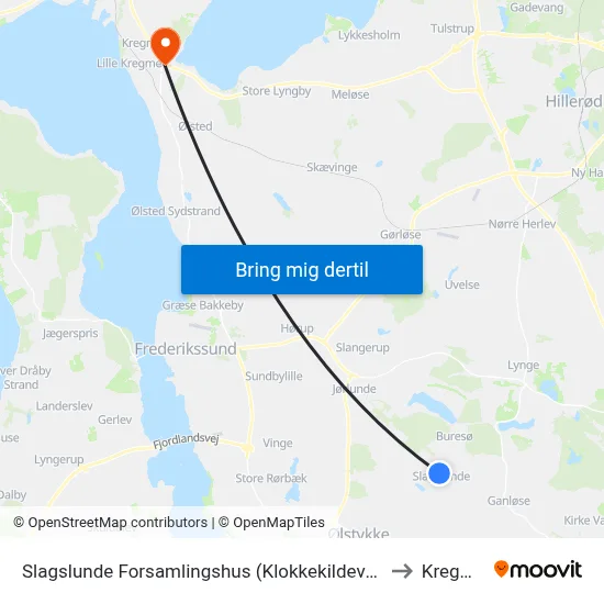 Slagslunde Forsamlingshus (Klokkekildevej) to Kregme map