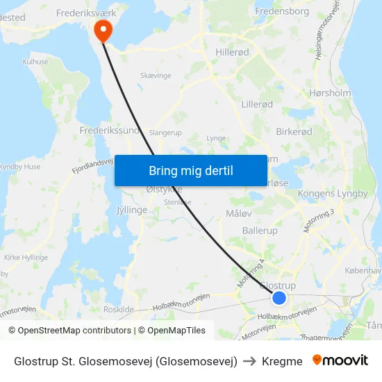 Glostrup St. Glosemosevej (Glosemosevej) to Kregme map