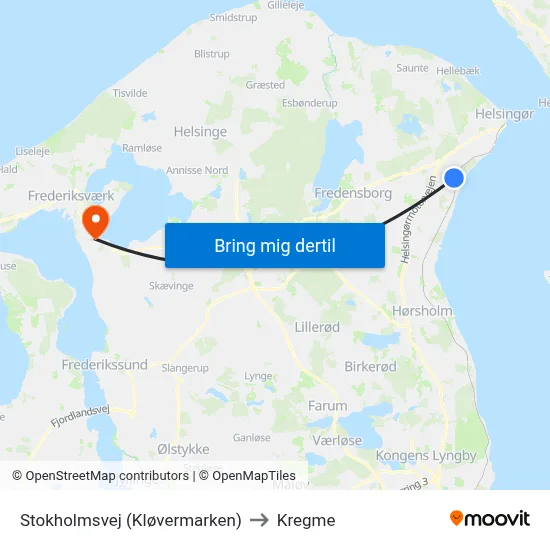 Stokholmsvej (Kløvermarken) to Kregme map