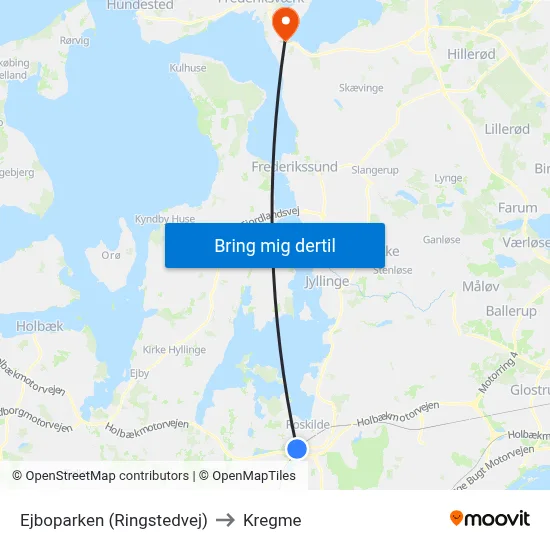 Ejboparken (Ringstedvej) to Kregme map