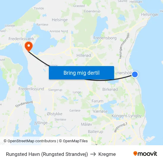 Rungsted Havn (Rungsted Strandvej) to Kregme map