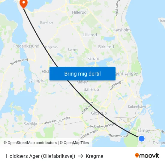 Holdkærs Ager (Oliefabriksvej) to Kregme map
