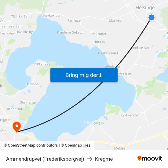 Ammendrupvej (Frederiksborgvej) to Kregme map