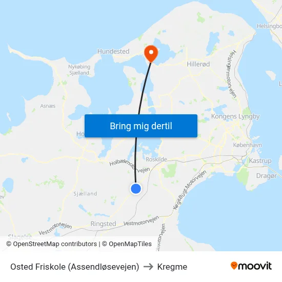 Osted Friskole (Assendløsevejen) to Kregme map