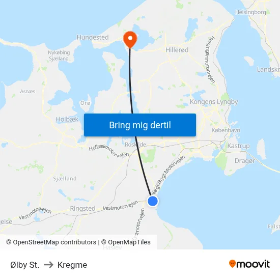 Ølby St. to Kregme map