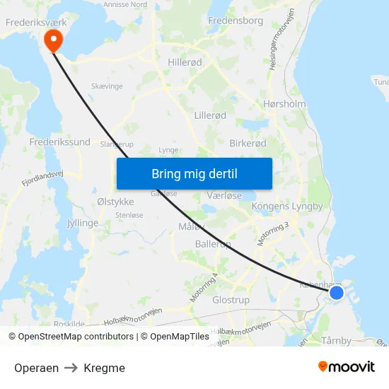 Operaen to Kregme map