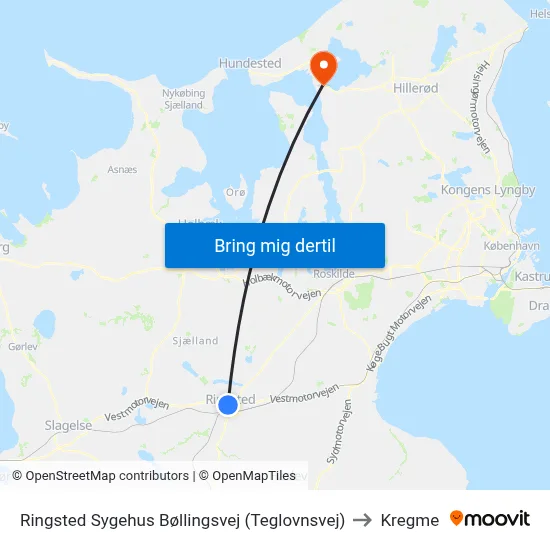 Ringsted Sygehus Bøllingsvej (Teglovnsvej) to Kregme map
