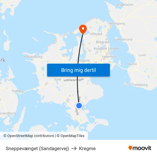 Sneppevænget (Sandagervej) to Kregme map