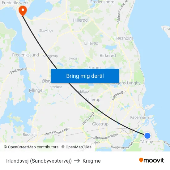 Irlandsvej (Sundbyvestervej) to Kregme map