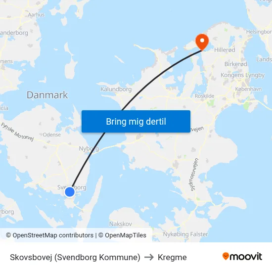 Skovsbovej (Svendborg Kommune) to Kregme map
