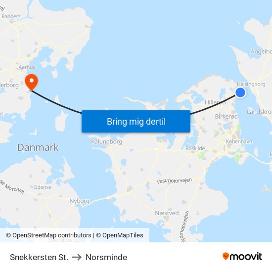 Snekkersten St. to Norsminde map