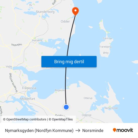 Nymarksgyden (Nordfyn Kommune) to Norsminde map