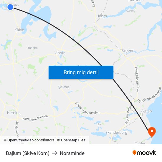 Bajlum (Skive Kom) to Norsminde map