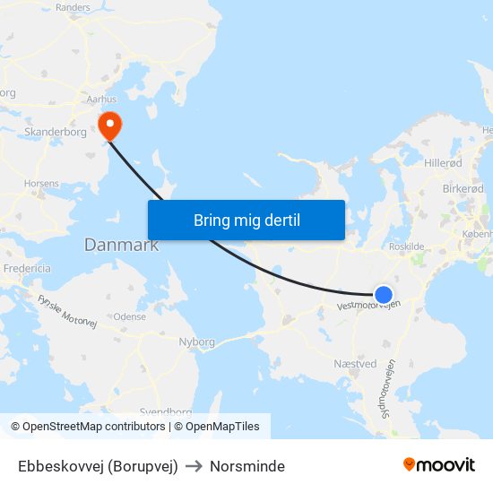 Ebbeskovvej (Borupvej) to Norsminde map