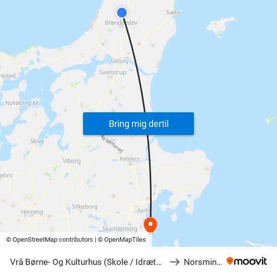 Vrå Børne- Og Kulturhus (Skole / Idræts Allé) to Norsminde map