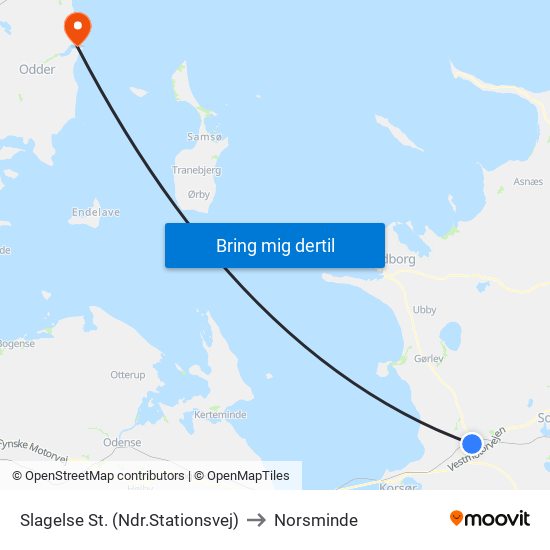 Slagelse St. (Ndr.Stationsvej) to Norsminde map