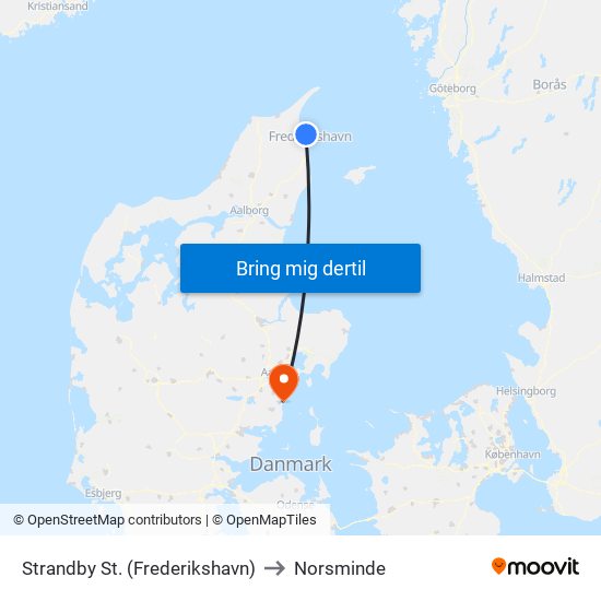 Strandby St. (Frederikshavn) to Norsminde map