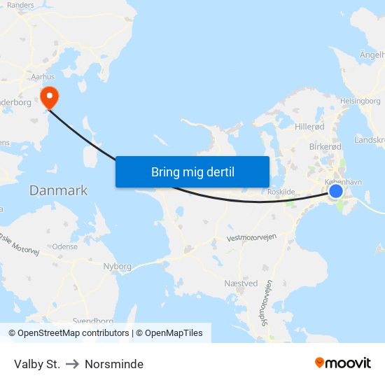 Valby St. to Norsminde map