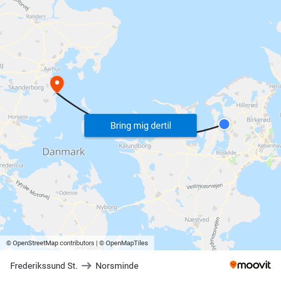 Frederikssund St. to Norsminde map