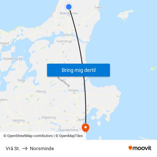 Vrå St. to Norsminde map