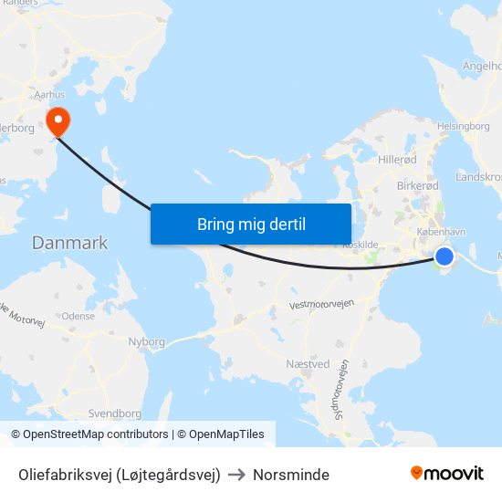 Oliefabriksvej (Løjtegårdsvej) to Norsminde map