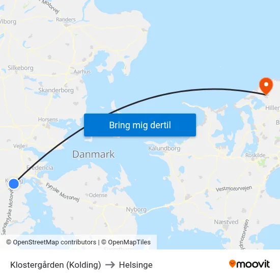 Klostergården (Kolding) to Helsinge map