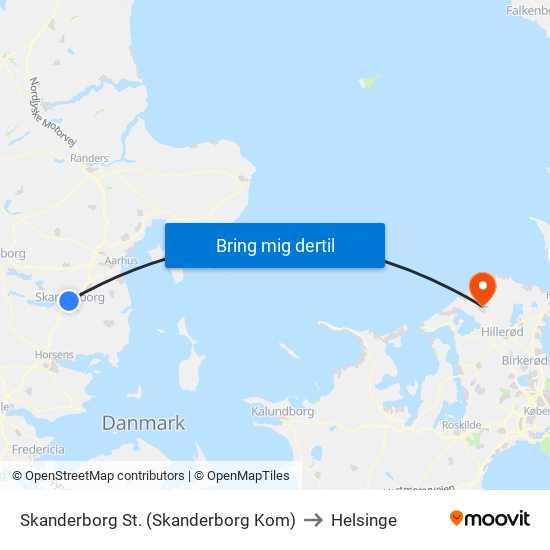 Skanderborg St. (Skanderborg Kom) to Helsinge map