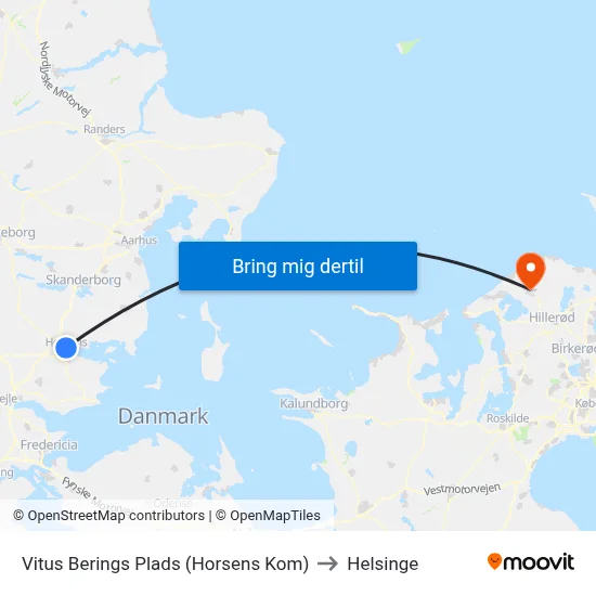 Vitus Berings Plads (Horsens Kom) to Helsinge map